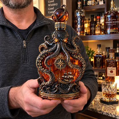 🐙Octopus Whiskey Decanter – Unique Nautical Bar Decor & Statement Gift