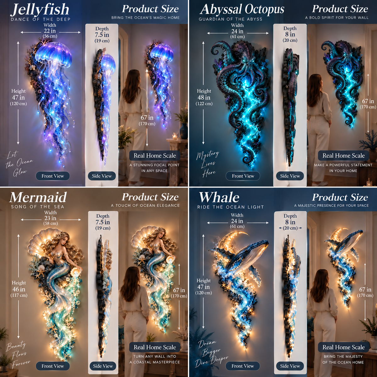 🔥HOT SALE 50% OFF🌊✨ Enchanted Ocean Legends™ Lighted Wall Décor Collection 🐋🧜‍♀️