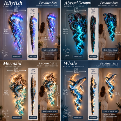 🔥HOT SALE 50% OFF🌊✨ Enchanted Ocean Legends™ Lighted Wall Décor Collection 🐋🧜‍♀️