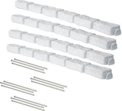 Landscape Edging | Garden Edging Border | Faux Stone Bricks for Lawn edging, Flower beds, Pathways & Yard Edging
