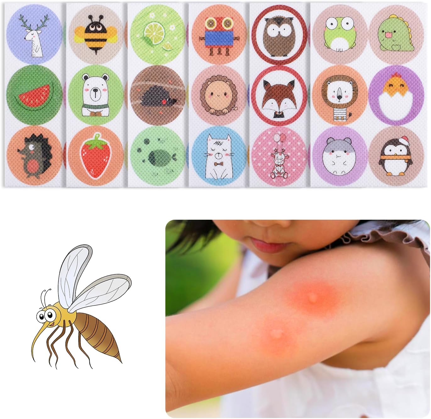 Super Cute Cartoon Mosquito Repellent Patches for Kids & Adults——Outdoor Protection  1 Sheet Lasts 12H