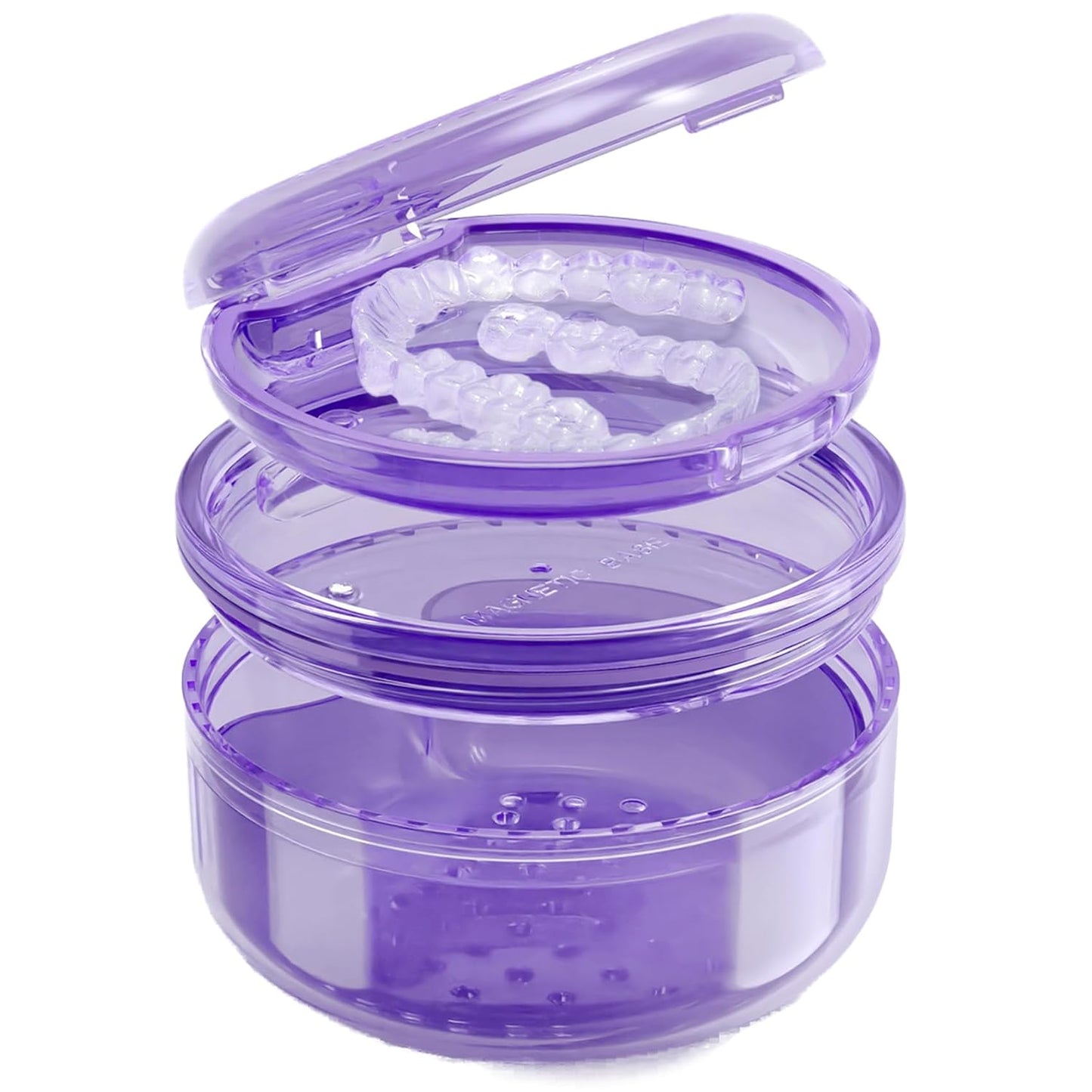 🧼Denture Case Retainer Cleaning Case: ✅ 2 in 1 Retainer Case,No-Leak, Complete Clean Care