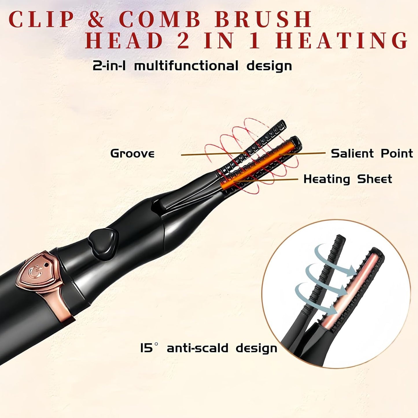 ✨ Heated Eyelash Curler | 2-in-1 Rechargeable | 3 Modes | 8S Fast Heat | 24H Lift ✨