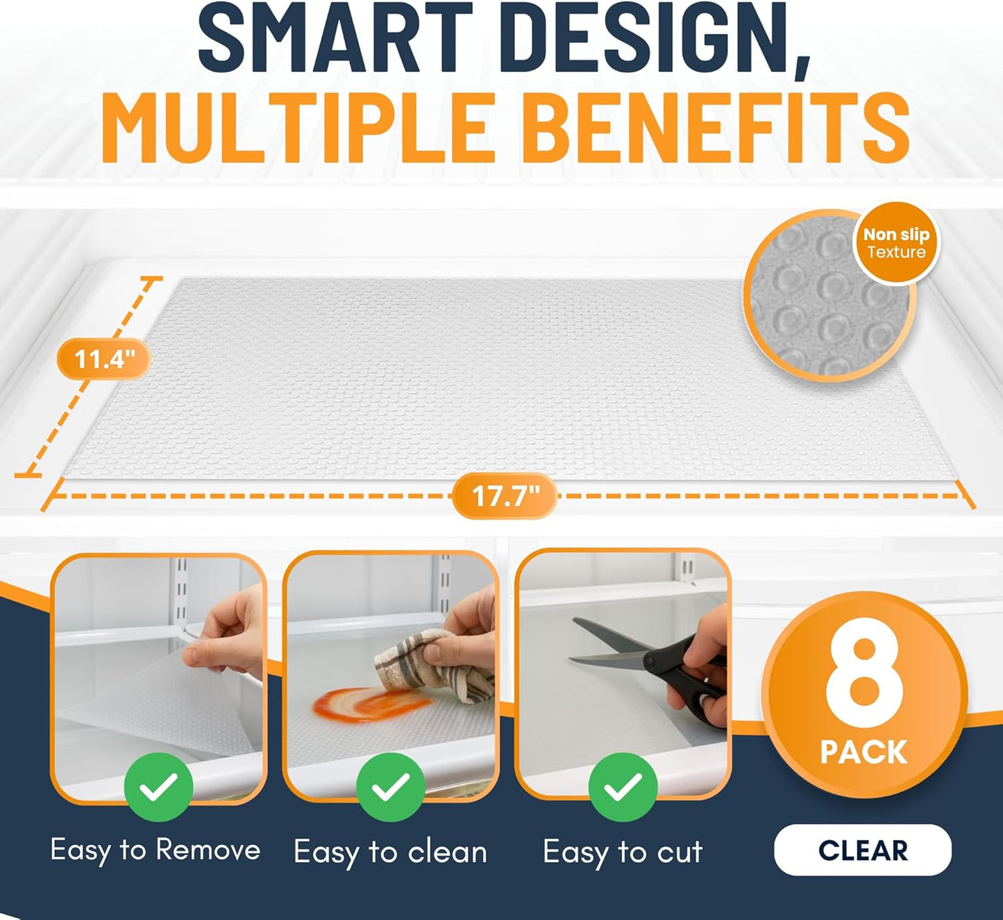 🔥🔥🔥 FOMONEST™ Fridge Liner Mats — 🧊Waterproof, Washable and Trim-to-Fit