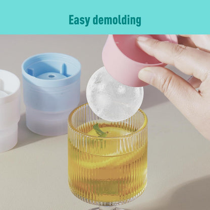 6-Pack Ice Ball Molds - 2.4" Large Spherical Ice Cube Trays for Whiskey & Cocktails, Reusable Silicone Freezer Mold for Cold Drinks, Baby Food, Hockey Puck Ice