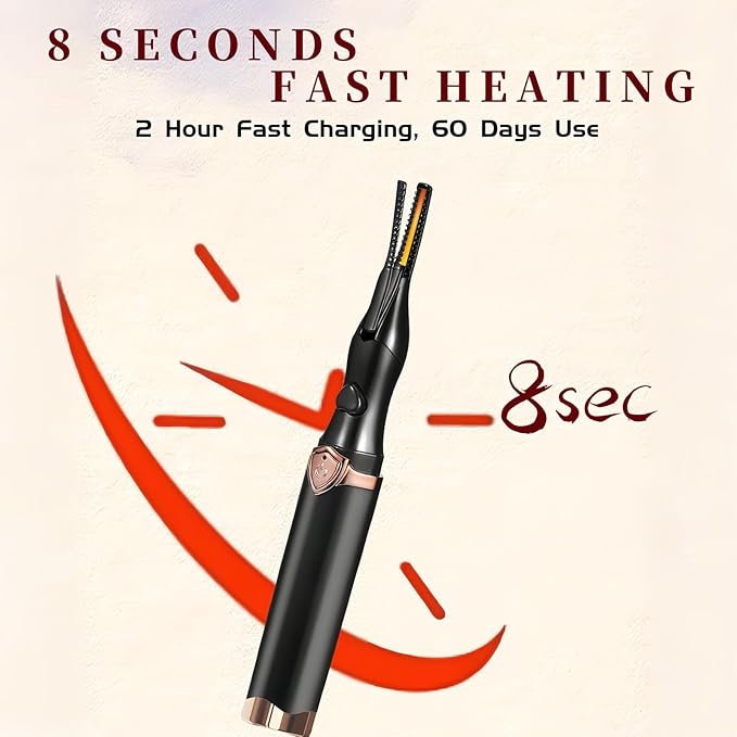 ✨ Heated Eyelash Curler | 2-in-1 Rechargeable | 3 Modes | 8S Fast Heat | 24H Lift ✨