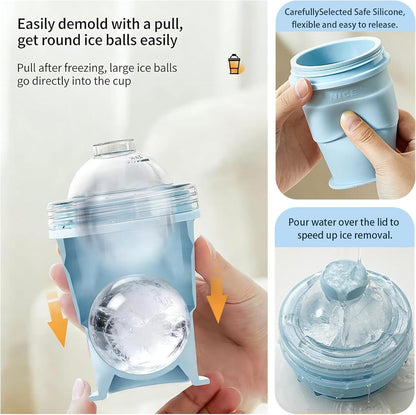 🧊 2026 New 2-In-1 Collapsible Silicone Ice Ball Maker Cup