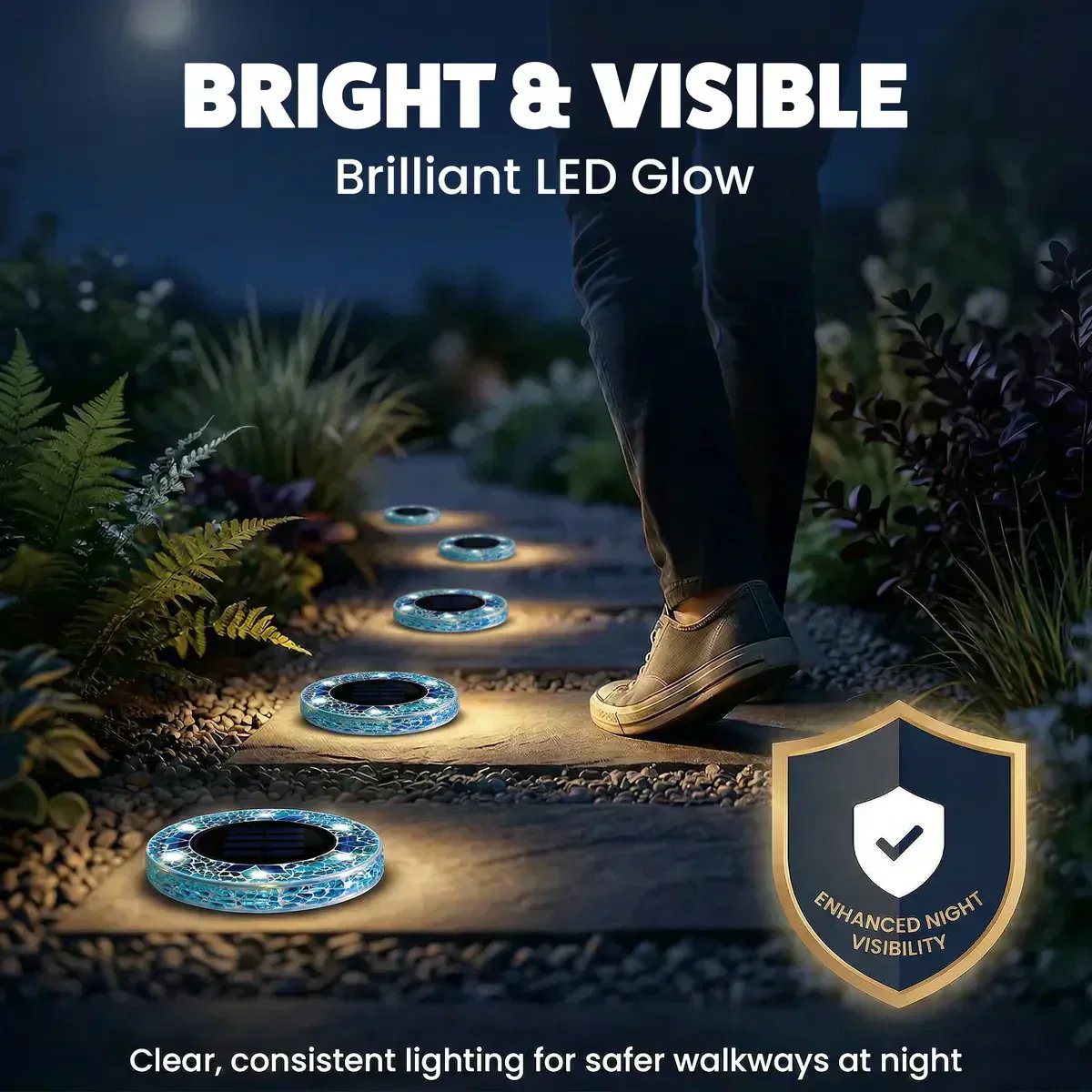 ⏰ Limited Time: 60% OFF!🛋️Solar Mosaic Lights – Waterproof LED Pathway Lights with Auto On/Off