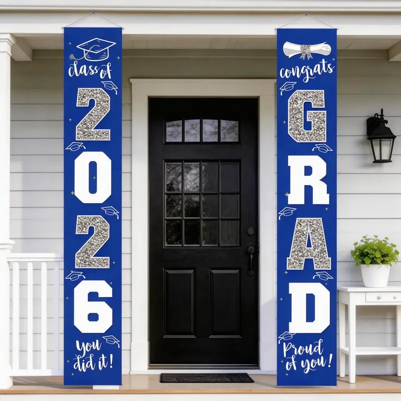 🎓Class of 2026 Graduation Banner | Congrats Grad Front Door Porch Decor for Graduation Party