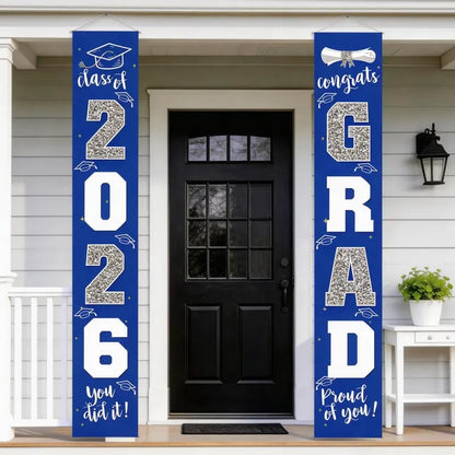 🎓Class of 2026 Graduation Banner | Congrats Grad Front Door Porch Decor for Graduation Party