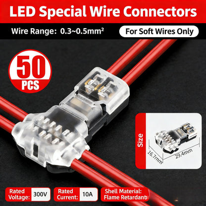 Double-Wire Plug-in Connector Led Light Strip Connectors 1/2/3Pin 🔌🔌🔌