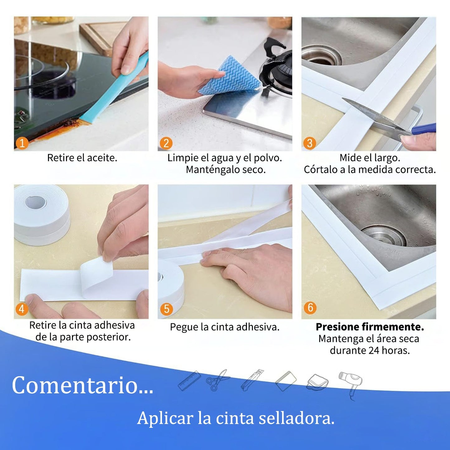 🔥Waterproof Self-Adhesive Caulk Tape | Seal & Repair Bathroom & Kitchen Edges