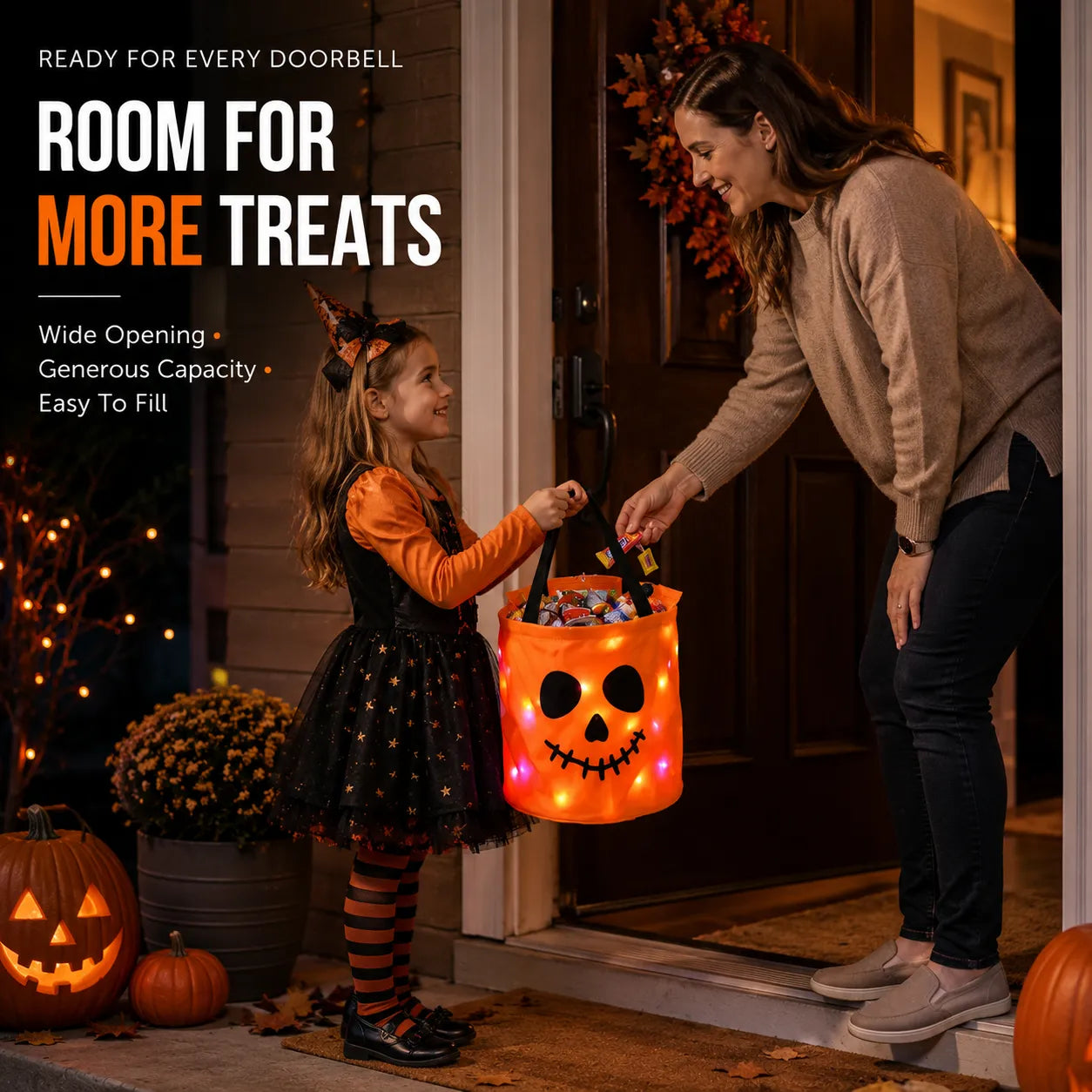 🎃LED Light-Up Halloween Candy Bag