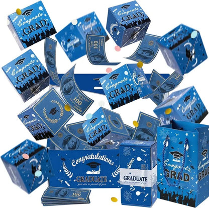 🔥2026 Graduation Explosion Pop Gift Box 🎓 Surprise Bounce Cash Box Grad Party Gift Bag Set