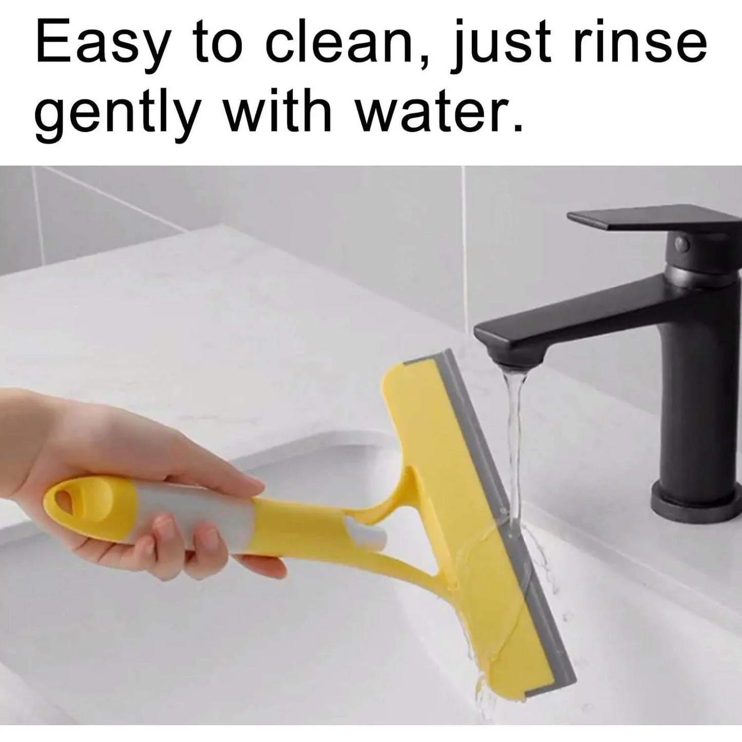 3-in-1 Glass Cleaner — Scraper + Squeegee + Scrubber | Window, Mirror & Car Windshield Tool