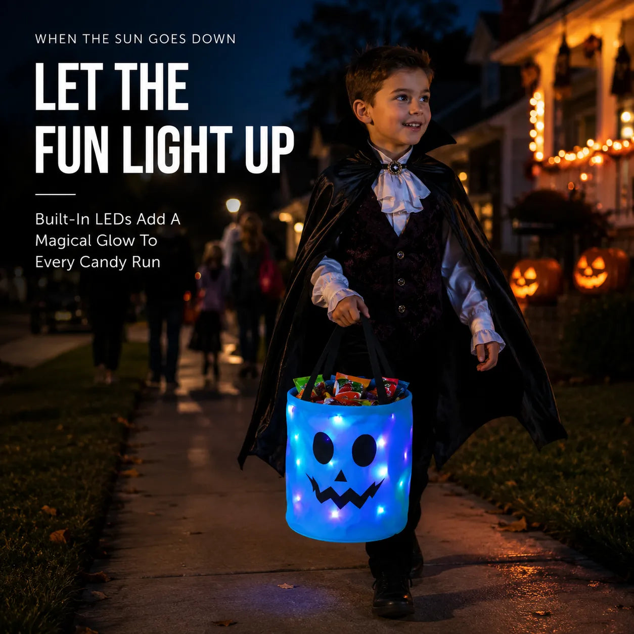 🎃LED Light-Up Halloween Candy Bag