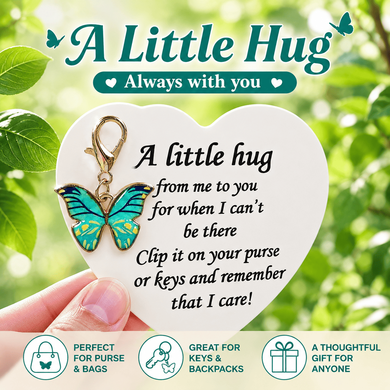 🦋Elegant Butterfly Charm with Warm Card