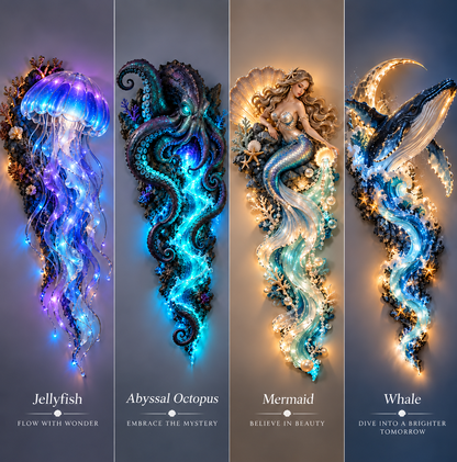 🔥HOT SALE 50% OFF🌊✨ Enchanted Ocean Legends™ Lighted Wall Décor Collection 🐋🧜‍♀️