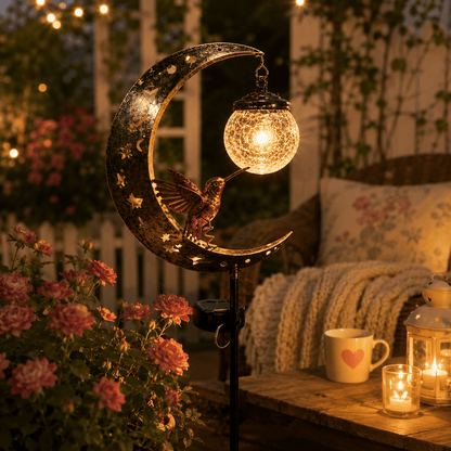 🌙 Moonlit Hummingbird Solar Garden Light🐦