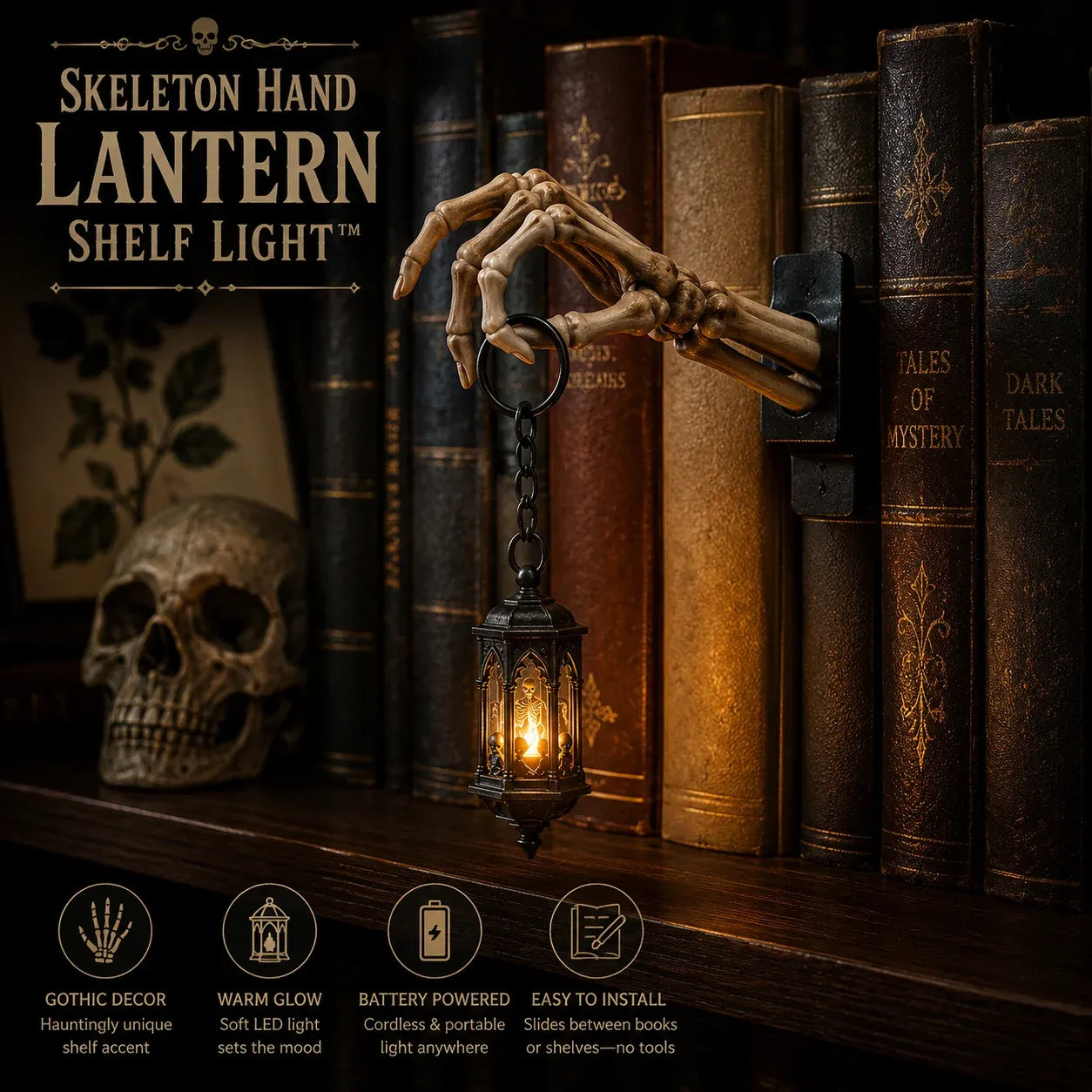 💀Skeleton Hand Lantern Shelf Light™
