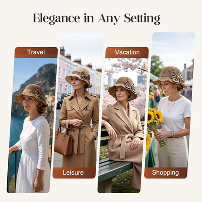 🎀 50% DISCOUNT 👒 | Straw Hat with Retro Bow – Foldable & Breathable for Summer