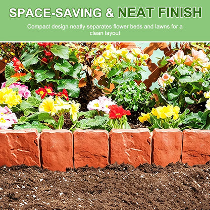 🌿Decorative Stone-Look Garden Edging Fence | Weather-Resistant, Tool-Free Install — 10 & 20 PCS