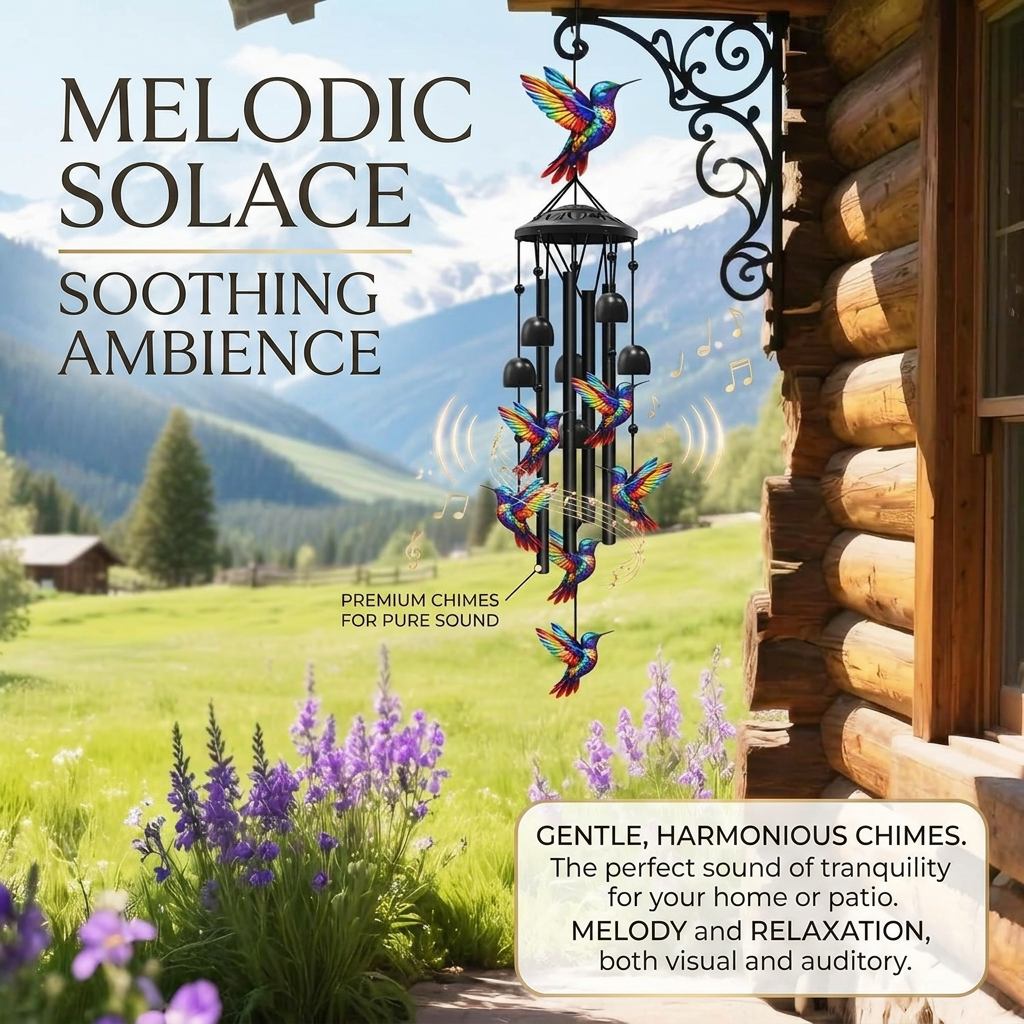 Cardinal Memorial Wind Chime Hanging Ornament for Garden and Patio