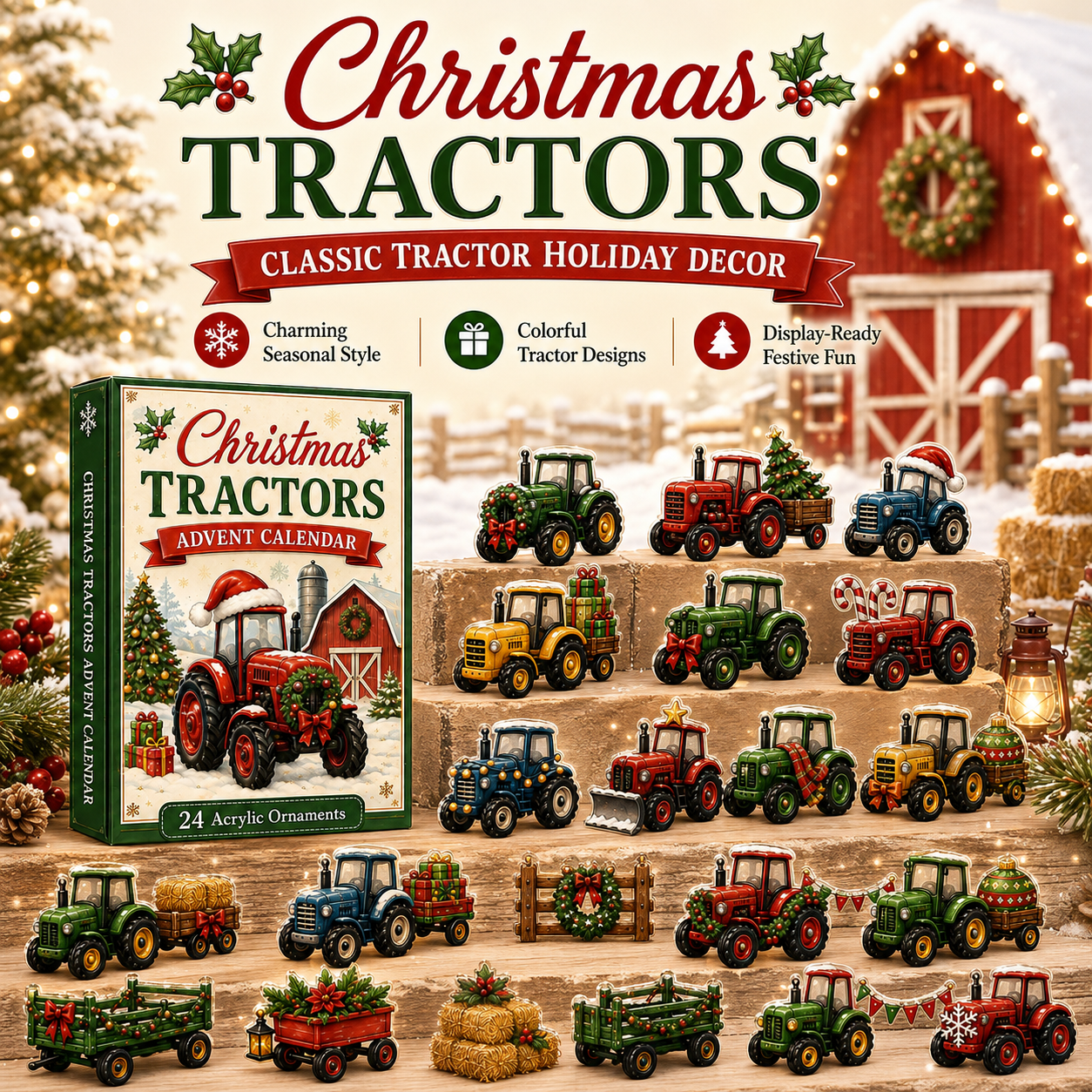 🎄 24-Day Vehicle Advent Calendar – Tractors, Trains & Big Machines 🚜🚂