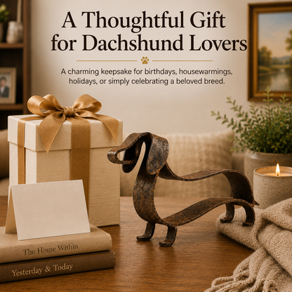 🐶✨Antique Bronze Dachshund Sculpture