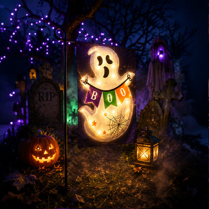 Light Up Your Yard This Halloween! Spooky Solar LED Garden Flags for Outdoor Decor