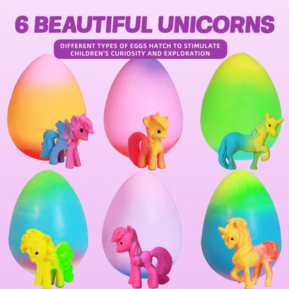 🦄6-Pack Hatching Growing Unicorn Eggs for Boys & Girls, Birthday Easter Basket Stuffers Crafts Gift