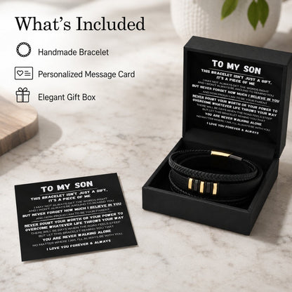 🖤To My Son — Never Walk Alone Braided Bracelet Set 🎁