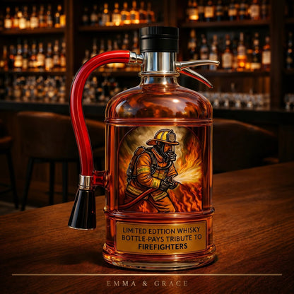 Tribute to Heroes – 3D Embossed Vodka & Whiskey Bottle🧯