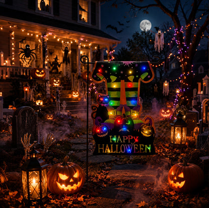 Light Up Your Yard This Halloween! Spooky Solar LED Garden Flags for Outdoor Decor