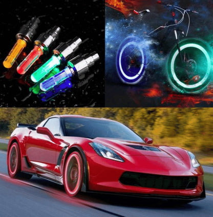 🚗 Universal Waterproof LED Wheel Lights for Car, Bike & Motorcycle
