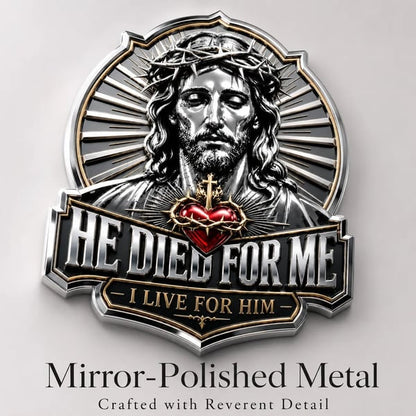 ❤️He Died For Me Emblem ✝️ | Waterproof • No Fade • No Rust • Adhesive
