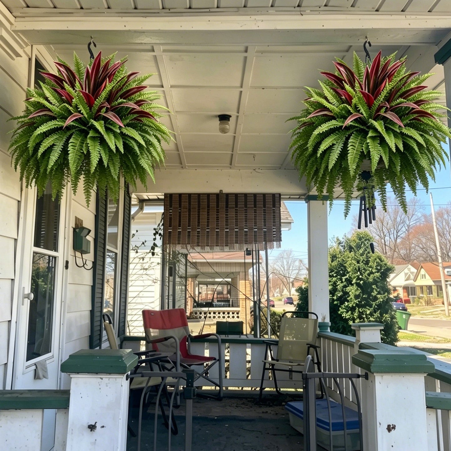 💥Summer Special🔥UV-Resistant Artificial Fern & Red Dracaena Decorative Plants – Full, Lush & Fade-Resistant!