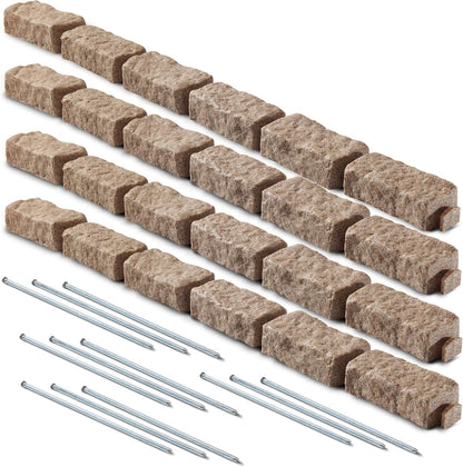 Landscape Edging | Garden Edging Border | Faux Stone Bricks for Lawn edging, Flower beds, Pathways & Yard Edging