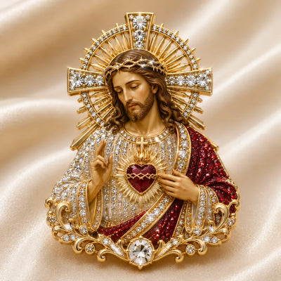 Sacred Heart Jesus Convertible Brooch Pendant