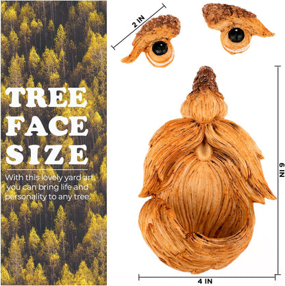 Tree Face Bird Feeder, Funny Tree Decorations Outdoor Statues Old Man Tree Art