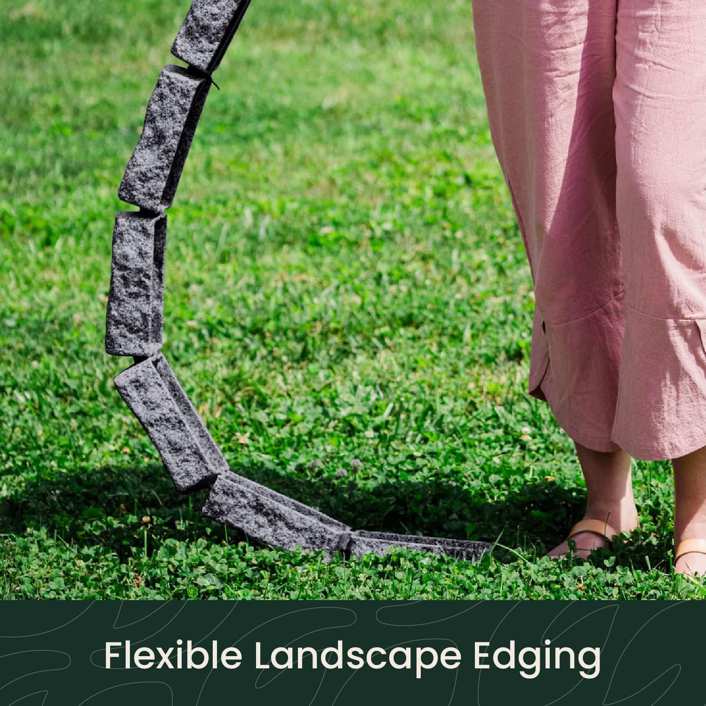 Landscape Edging | Garden Edging Border | Faux Stone Bricks for Lawn edging, Flower beds, Pathways & Yard Edging