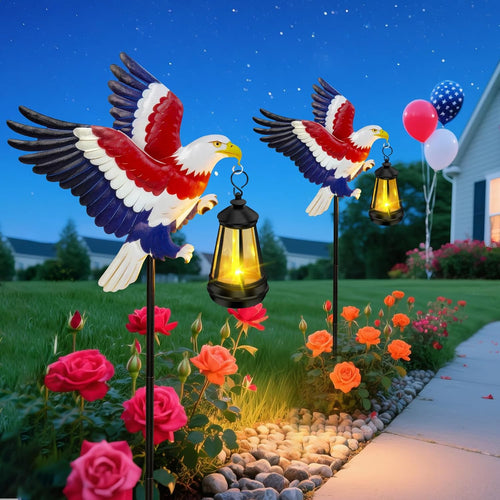 250th Anniversary USA Eagle Solar Garden Stakes