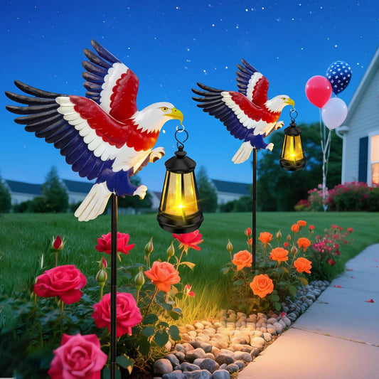 250th Anniversary USA Eagle Solar Garden Stakes
