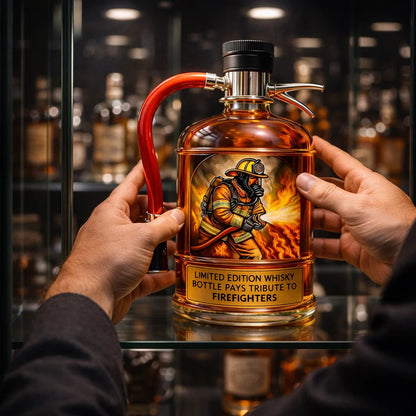 Tribute to Heroes – 3D Embossed Vodka & Whiskey Bottle🧯