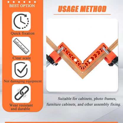 🔧90 Degree Corner Clamp & Positioning Square Set - ABS Plastic L-Shaped Tool