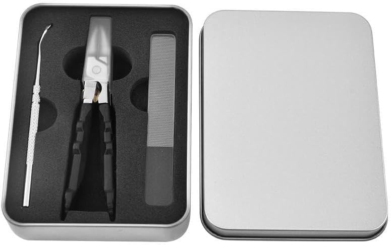 🔥50% off today only🔥Black Anti-Slip Grip Gear Lock Nail Clipper Set with Ultra-Sharp Tips for Precise Access to Nail Grooves