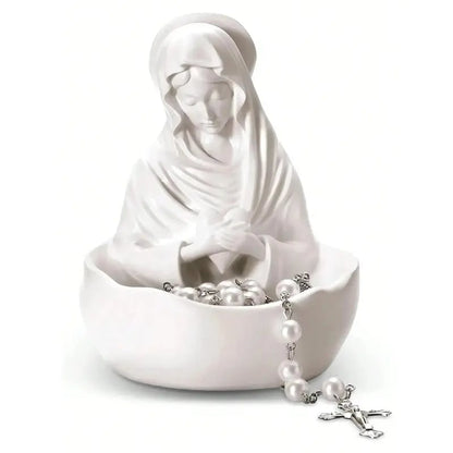 Resin Blessed Virgin Mary Rosary Holder Statue