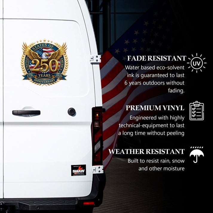 USA Eagles 250th Anniversary Semiquincentennial 1776-2026 Car Window Decal Sticker