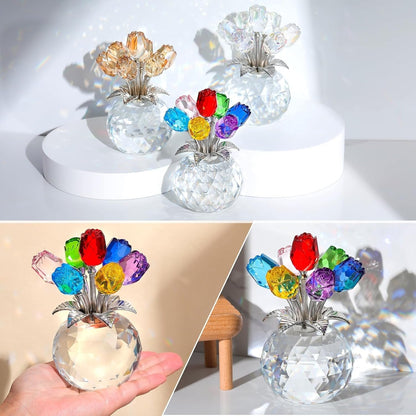 🔥Hot Sale 49% OFF💖💎Crystal Colorful Rose Flower Vase