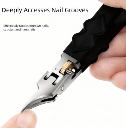 🔥50% off today only🔥Black Anti-Slip Grip Gear Lock Nail Clipper Set with Ultra-Sharp Tips for Precise Access to Nail Grooves